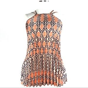 BCBGENERATION Sleeveless Top XS Pleats Orange y2k